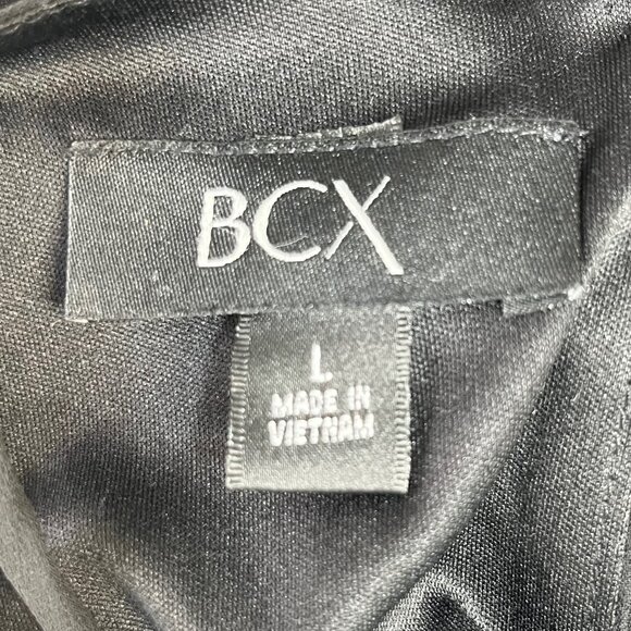 BCX Sleeveless Chiffon Overlay Romper Womens Large Black Keyhole Back New - Picture 7 of 9